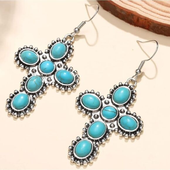 NEW BRAND NO BOUNDARIES WESTERN JEWELRY BOHO VINTAGE  TURQUOI EARRINGS - Picture 11 of 14